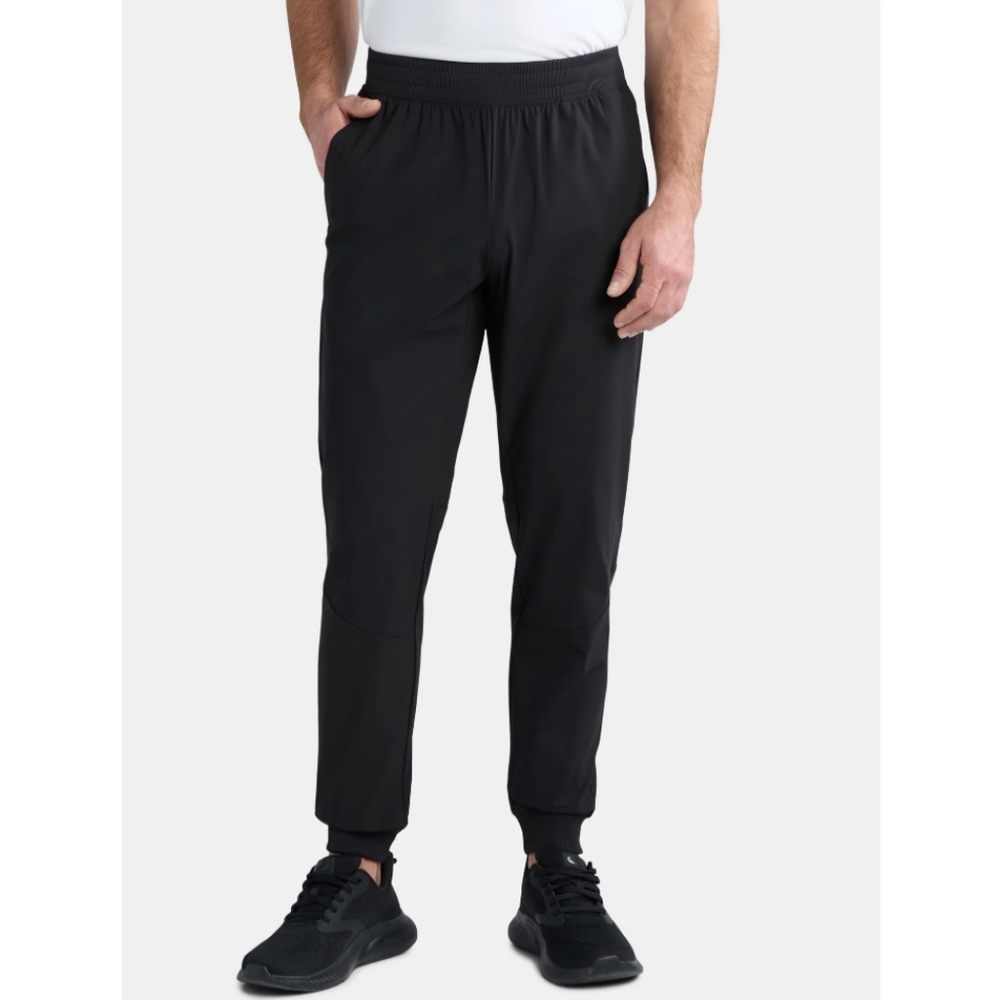 Athletic Works Men’s Size S (28-30) Stretch Performance Joggers Rich Black NWT